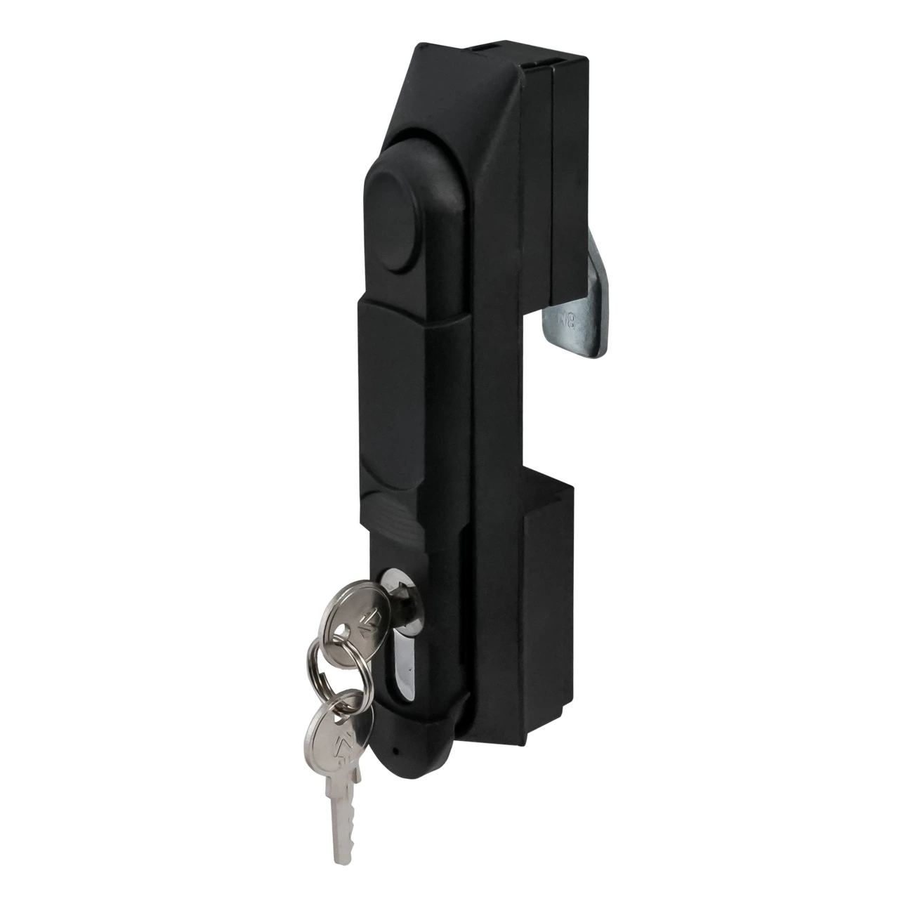 Замок-ручка MS-1848-1KA/P (ригель изогнутый /+8 мм/, английский ключ, мастер) — артикул 0954 KA/P — Фото Замок мебельный MS-1848-1KA/P (ригель изогнутый /+8 мм/, английский ключ, мастер) — Фото 1