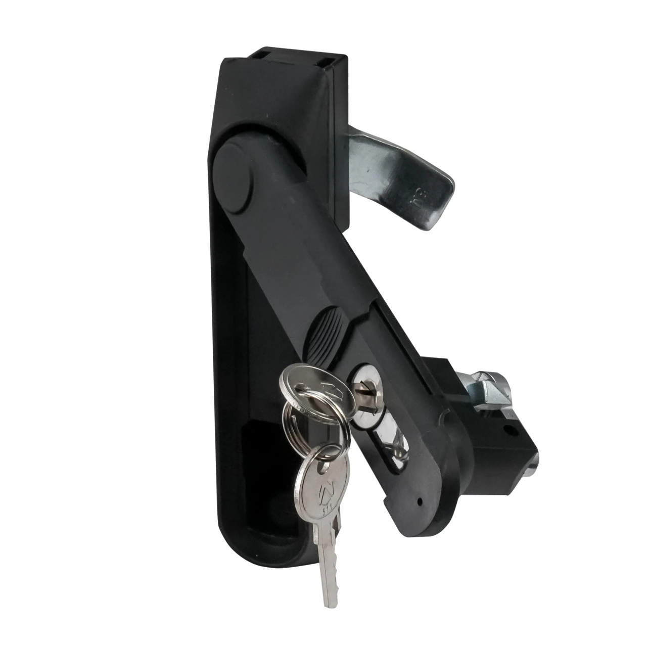 Замок-ручка MS-1848-1KA/P (ригель изогнутый /+8 мм/, английский ключ, мастер) — артикул 0954 KA/P — Фото Замок мебельный MS-1848-1KA/P (ригель изогнутый /+8 мм/, английский ключ, мастер) — Фото 2