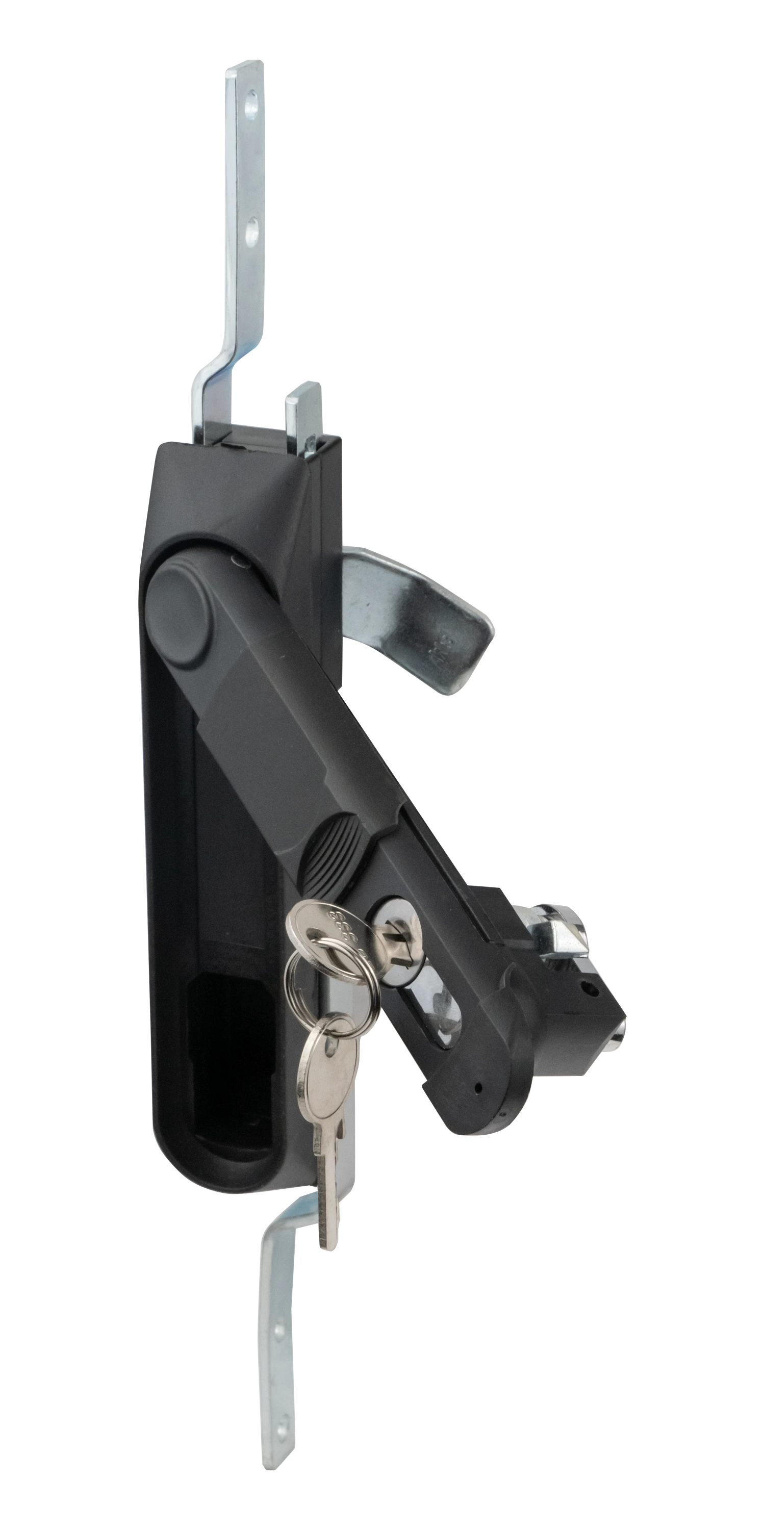 Замок-ручка MS-1848-3KA/P (ригель изогнутый /+8 мм/, английский ключ, мастер) — артикул 0979 KA/P — Фото Замок мебельный MS-1848-3KA/P (ригель изогнутый /+8 мм/, английский ключ, мастер) — Фото 2