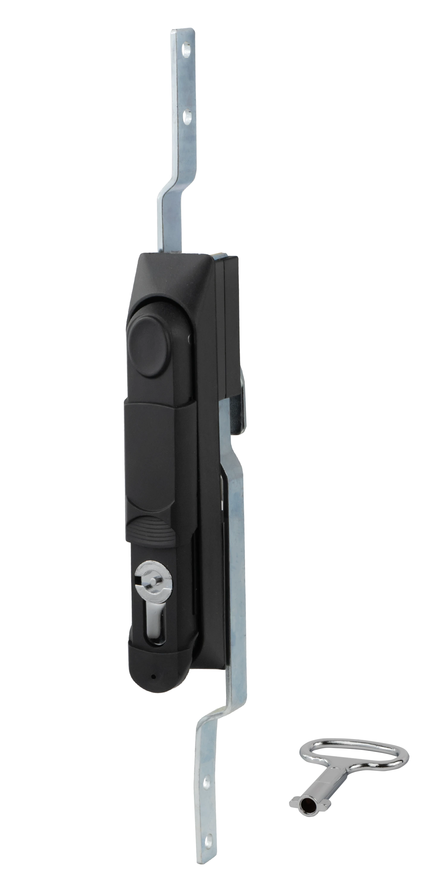 Замок-ручка MS-1848-3KA/P (ригель изогнутый /+8 мм/, ключ бабочка) — артикул 0986 KA/P — Фото Замок мебельный MS-1848-3KA/P (ригель изогнутый /+8 мм/, ключ бабочка) — Фото 2