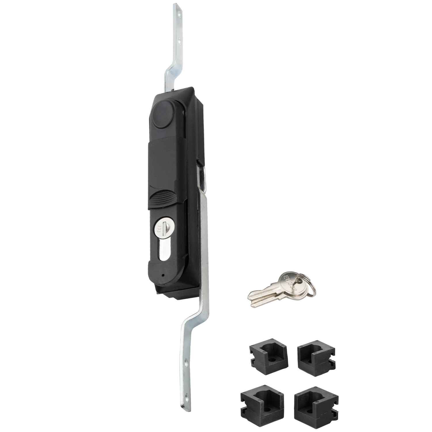 Замок-ручка MS-1848-3KA/P (ригель изогнутый /+8 мм/, английский ключ, мастер) — артикул 0979 KA/P — Фото Замок мебельный MS-1848-3KA/P (ригель изогнутый /+8 мм/, английский ключ, мастер) — Фото 1