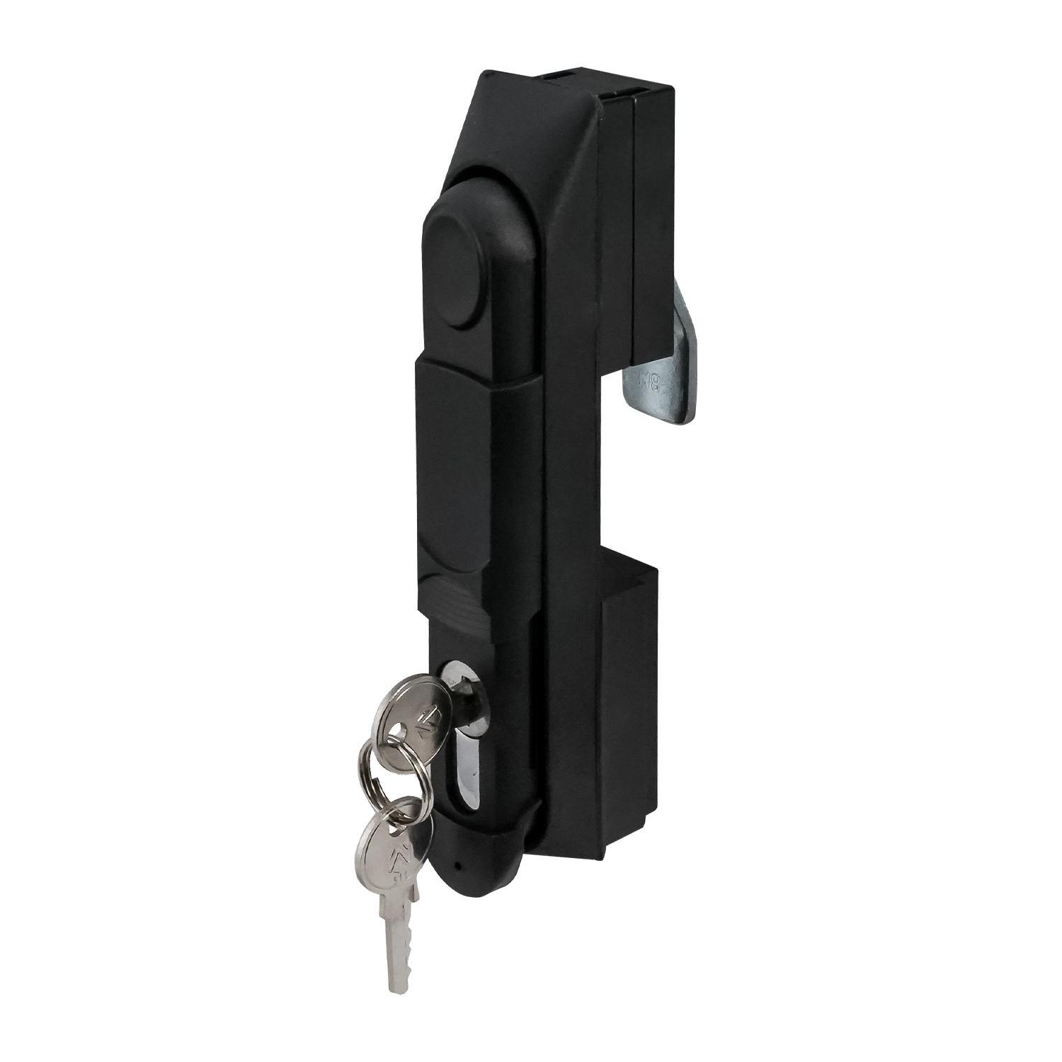 Фото Замок мебельный MS-1848-1KD/P (ригель изогнутый /+8 мм/, английский ключ)